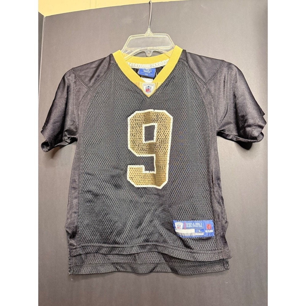 Reebok NFL New Orleans Saints Drew Brees Jersey Kids Large 7 Black Number 9